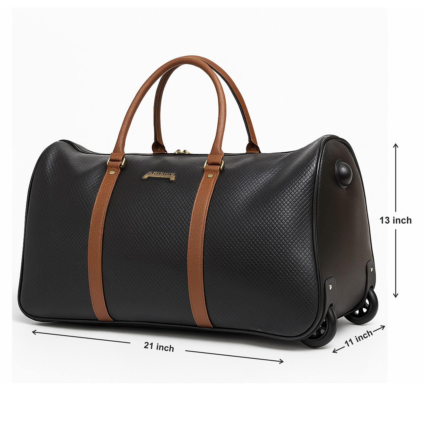 Bullfight Vegan Leather Travel Bags Travelling 2 Wheel Duffle Bag - Image 3