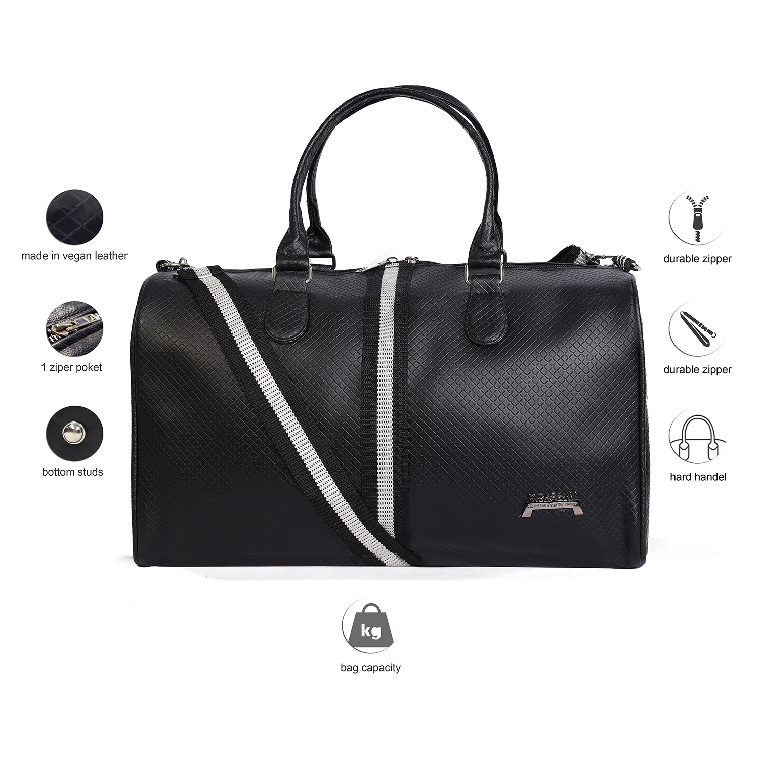 Bullfight Vegan Leather Stylish Travel Duffel Bag - Image 4