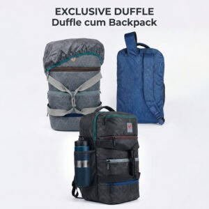 Cruz 44L Convertible Travel Duffel Backpack, Water-Resistant Carry-On with Rain Cover